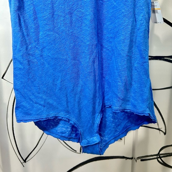 Free People Cotton-Linen Blend Bodysuit, Royal Blue Women’s Size Small, NWT - Picture 4 of 7